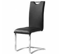 Jedálenská stolička H-790, chróm/čierna ekokoža