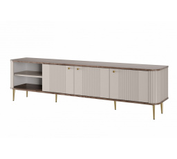 TV komoda Vesper 3D, kašmír / orech / zlaté nohy