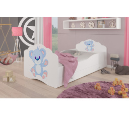 Posteľ s matracom a zásuvkou CASIMO BLUE BEAR 160x80 Biela