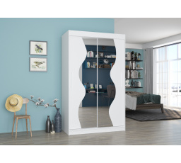 Posuvná skriňa so zrkadlom OSWALD 120 Biela+Biela