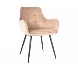 Jedálenská stolička LEMON VELVET, Béžový Bluvel 28/Čierna