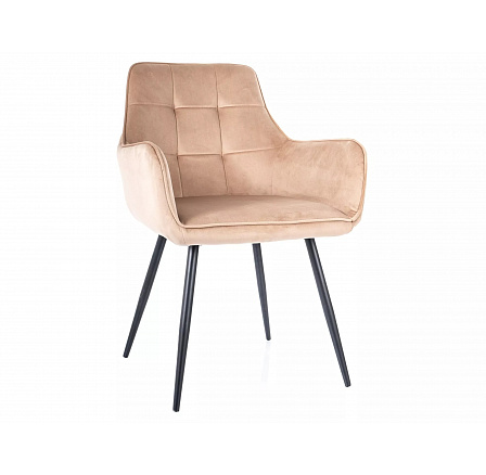 Jedálenská stolička LEMON VELVET, Béžový Bluvel 28/Čierna