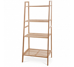 Drevený regál, 4 police, jedľové drevo, prírodný odtieň