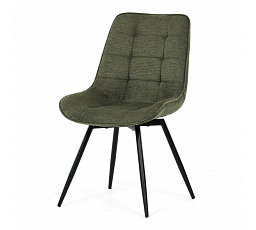 Jedálenská stolička, zelená látka, čierny kov, otočný mechanizmus 90°/90° (L/P) - funkcia reset