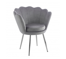 Kreslo velvet šedé /nohy strieborné/ FR1-FX