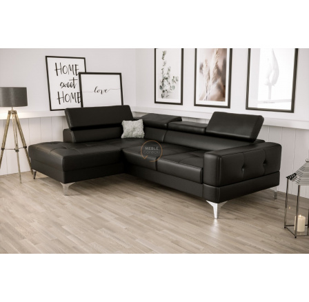 Rohová sedacia súprava TOSCANIA MINI s funkciou spania 170x250 cm - čierna eko koža, ľavá Rohová sedacia súprava TOSCANIA MINI s funkciou spania 170x250 cm - čierna eko koža, ľavá