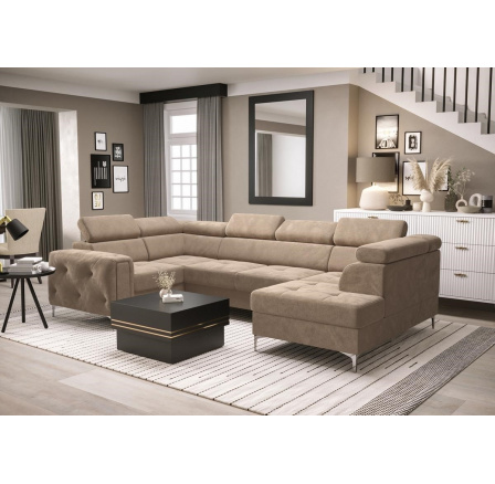 Rohová sedacia súprava ORION MAX II s funkciou spania 165x350x185 cm - béžová, ľavá Rohová sedacia súprava ORION MAX II s funkciou spania 165x350x185 cm - béžová, ľavá