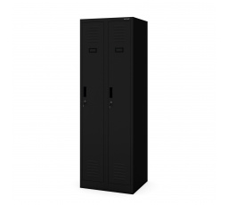 Kovová pracovná skrinka štvorpriestorová čierna: KACPER II, 600 x 1800 x 500 mm