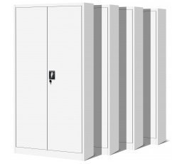 Sada 4x kancelárska kovová skriňa na dokumenty JAN H, 900 x 1950 x 400 mm, biela