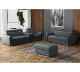 Sedacia súprava Petrit 3+2+1+taburet Paros tmavo sivá