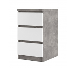 Komoda SIMPLICITY 237, Betón/Biely lesk