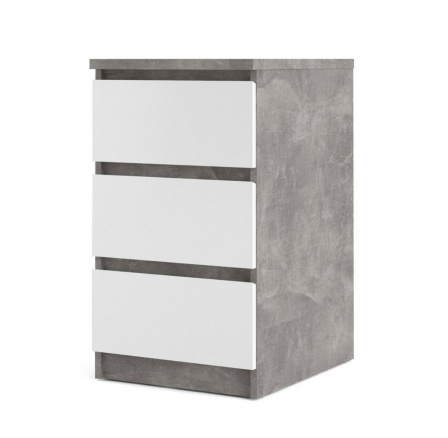 Komoda SIMPLICITY 237, Betón/Biely lesk