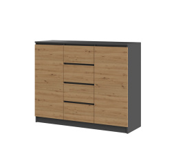 Komoda TOPA 2D4S 120, Antracit/Dub artisan