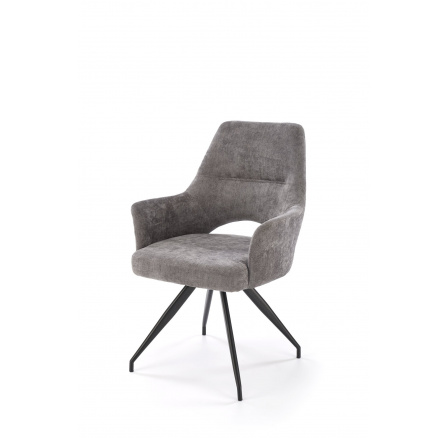 Jedálenská otočná stolička K542, sivá/čierna