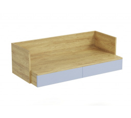 Skriňa MOBIUS DESK 2S: prírodný hikor, fronty - blue horizon
