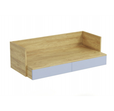 Skriňa MOBIUS DESK 2S: prírodný hikor, fronty - blue horizon