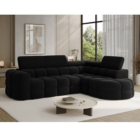 Carmenn corner sofa with sleeping function, storage compartment and adjustable headrests, dark gray bouclé, right-hand side Royal 05 205x126 Right 1