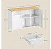 Komoda 110x40x76cm, kov, bílá, AUK-E1420 WT