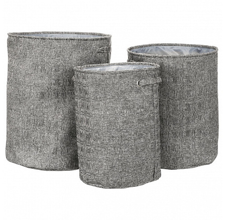 Koš na prádlo - polyester, šedý, sada 3 ks Koš na prádlo - polyester, šedý, sada 3 ks