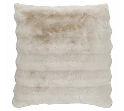 Polštář s výplní - umělá kožešina, 100% polyester, khaki, 60 x 60 cm