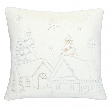 Polštář s výplní - umělá kožešina, zimní, bílo-zelený, 100% polyester, 45 x 45 cm Polštář s výplní - umělá kožešina, zimní, bílo-zelený, 100% polyester, 45 x 45 cm