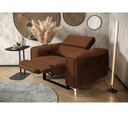Kreslo ORION, relax prírodná koža - Hnedá koža