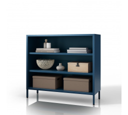 Nízky kovový regál modrý Moderný LUCA, 1000 x 900 x 350 mm