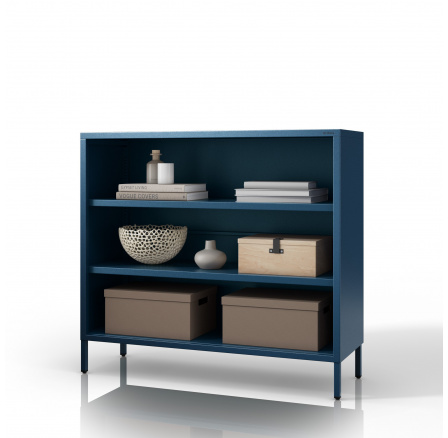 Nízky kovový regál modrý Moderný LUCA, 1000 x 900 x 350 mm Nízky kovový regál modrý Moderný LUCA, 1000 x 900 x 350 mm