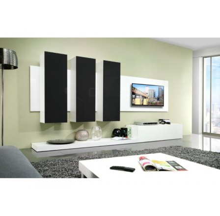 Obývacia stena LIFE - bielo-čierna