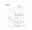 Barová stolička H121, Béžová/Čierna