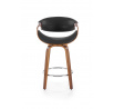 Barová stolička otočná H123, Čierna/Orech