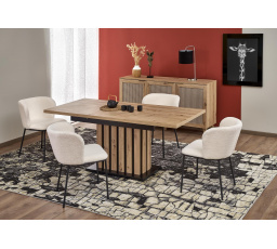 Jedálenský stôl LAMELLO 130, Dub Artisan/Čierna