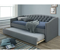 Posteľ ALESSIA, sivá látka 23/dub