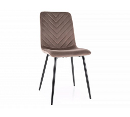 Jedálenská stolička DAREN VELVET, Cappuccino Bluvel 38/Čierna