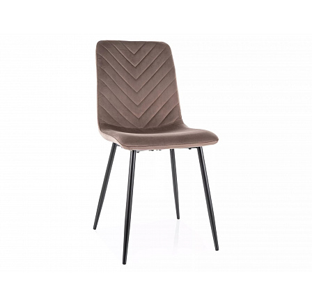 Jedálenská stolička DAREN VELVET, Cappuccino Bluvel 38/Čierna