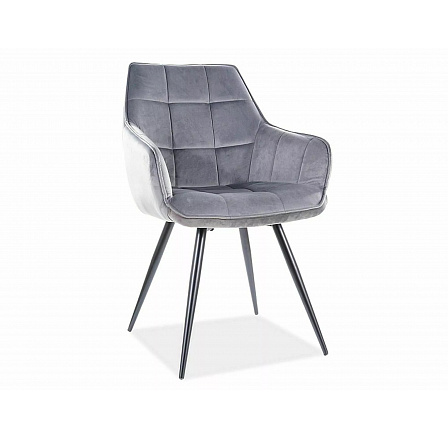 Jedálenská stolička LILIA VELVET, Sivý Bluvel 14/čierna Jedálenská stolička LILIA VELVET, Sivý Bluvel 14/čierna