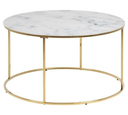 Okrúhly konferenčný stolík Bolton mramor/zlatý