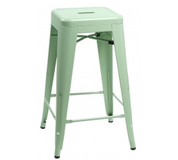 Barová stolička Paris 66 cm zelená inšpirovaná Tolix