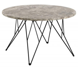 Konferenčný stolík Prunus 80 cm mramor sivý/ čierny