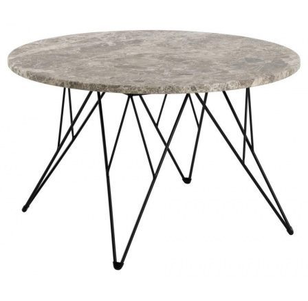 Konferenčný stolík Prunus 80 cm mramor sivý/ čierny