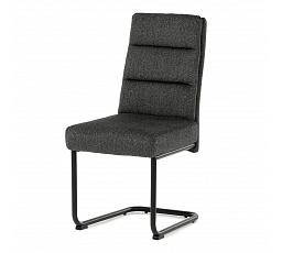 Jedálenská stolička, taštičkové pružiny v sedáku, madlo na operadle, tmavosivá látka, čierny kov