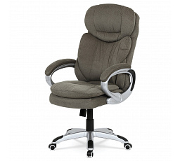 Kancelárske kreslo, hojdací mech., sivá látka, plast. kríž
