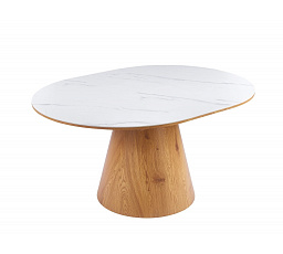 PREDPREDAJ -15% do 20.08! Rozkladací stôl (biely mramor / dub) 120(160)x120 ST35-FX (W)