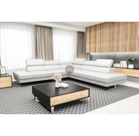 Rohová sedacia súprava EMPORIO MAX 300 x 300 - biela eko koža Rohová sedacia súprava EMPORIO MAX 300 x 300 - biela eko koža