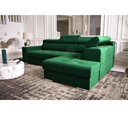 Rohová sedacia súprava s funkciou spania MARGO I 260×185 - zelená, pravá