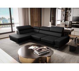 Rohová Kožená sedacia súprava MILANO I - čierna, ľavá