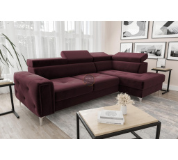 Rohová sedacia súprava s funkciou spania ORION 165x255 - Odtiene bordovej, pravá
