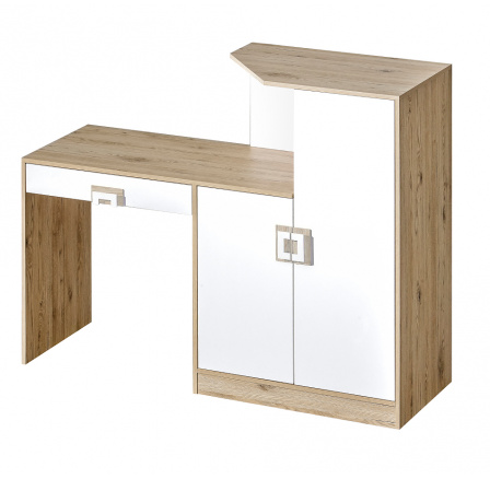 Písací stôl s komodou NICO 11, Svetlý Dub/Biela/Svetlý Dub
