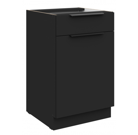 Dolná skrinka SIENA - 50 D 1F 1S BB, Čierna mat/Čierna mat