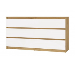 Komoda Malvína M6 140, dub artisan/biela